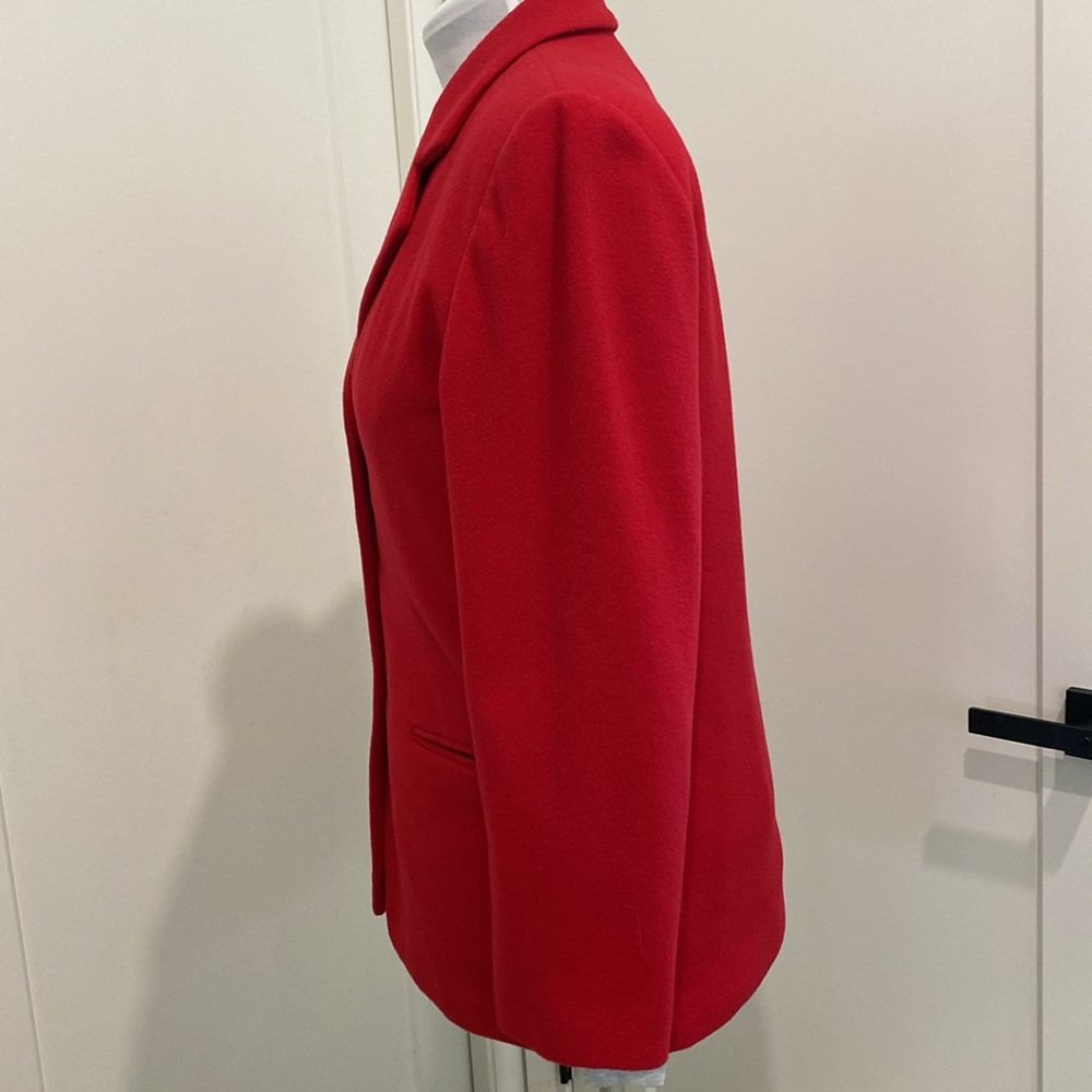 Vintage Harve Bernard Red Wool & Cashmere Blazer |Size 12P - Picture 8 of 9